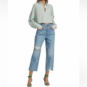 Veronica Beard Blake Crop Classic Straight High Rise Jeans
